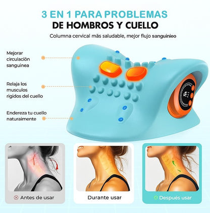 Masajeador de cuello portátil con tecnología de tejido profundo + calor + vibración