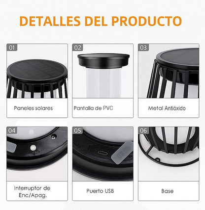 Luz solar LED decorativa para jardín