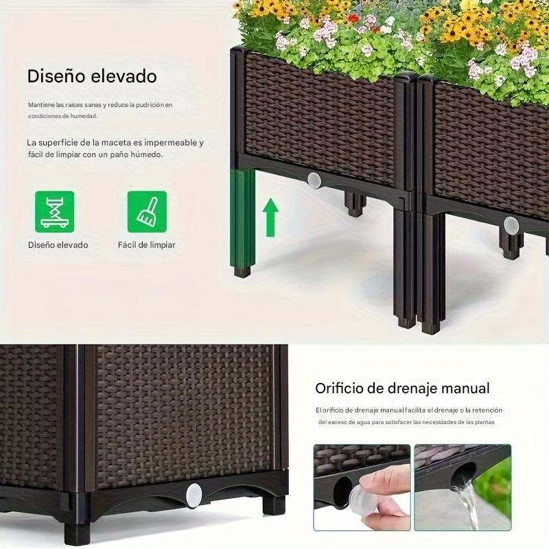EcoGarden Box - Macetero Elevado para Exterior con Patas Resistentes