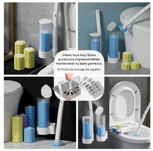 Set FreshClean: Cepillo para Inodoro + Filtro de Cabellos para Ducha
