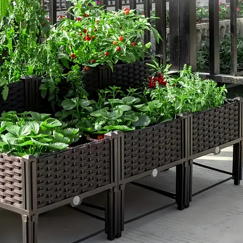 EcoGarden Box - Macetero Elevado para Exterior con Patas Resistentes