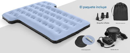 AirComfort SUV Max | Colchón Inflable para SUV y Campamento + Bomba de Aire Portátil de Regalo