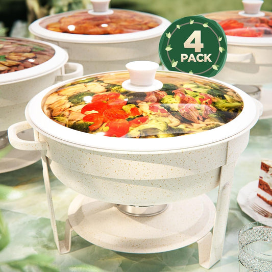 Platos calentadores con revestimiento de maifanita y diseño ecológico elegante x4