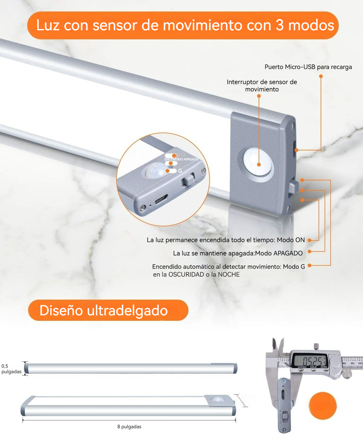 Luz Magnética para Gabinetes