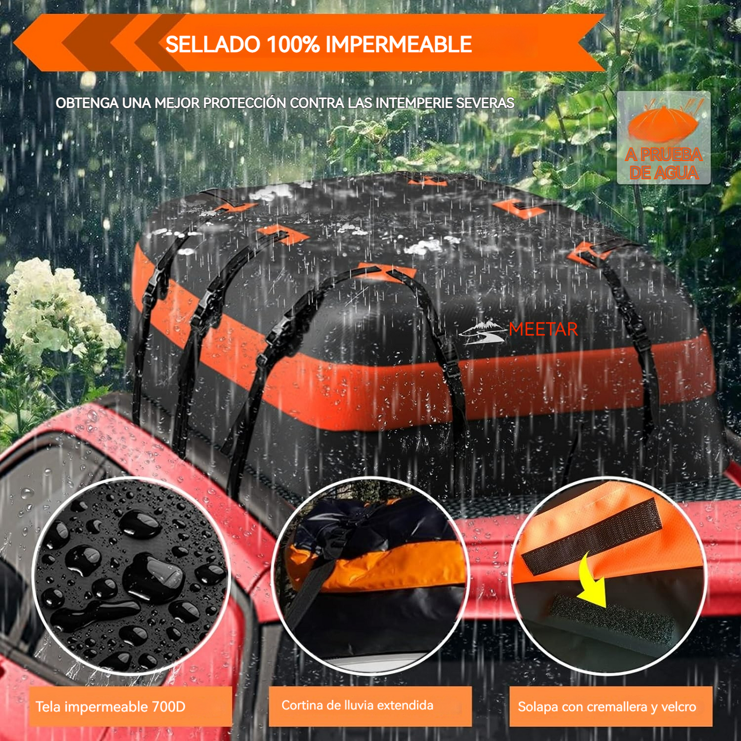 Bolsa de techo impermeable para coche y SUV