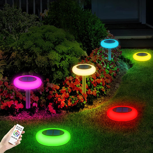 Luces solares decorativas multicolor para jardín y exteriores - 6 unidades