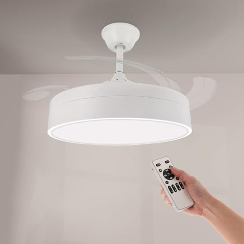 Ventilador de techo silencioso, compacto y con luz LED regulable
