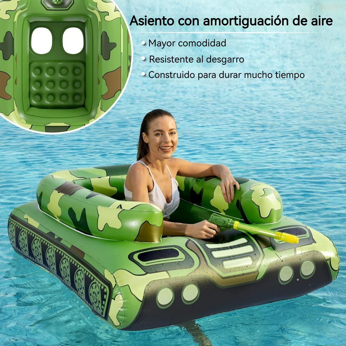 Flotador inflable con cañón de agua