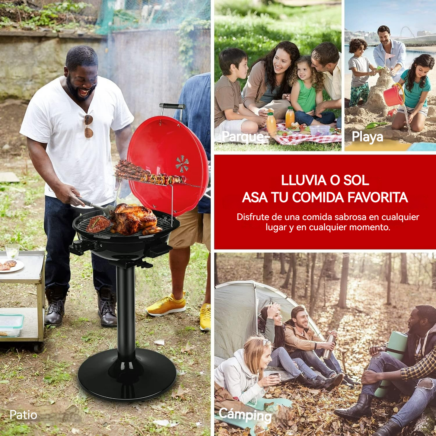 Parrilla eléctrica sin humo para interiores y exteriores