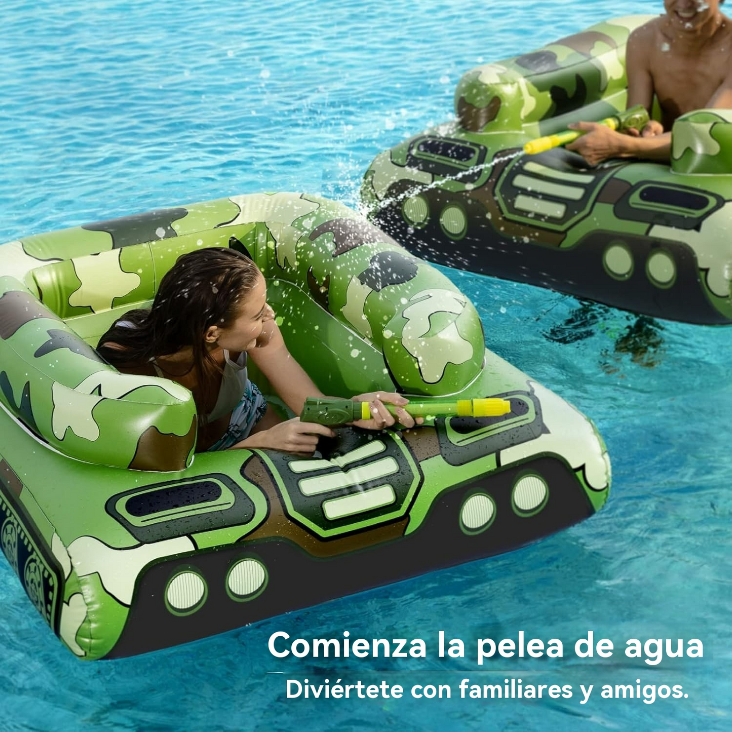 Flotador inflable con cañón de agua