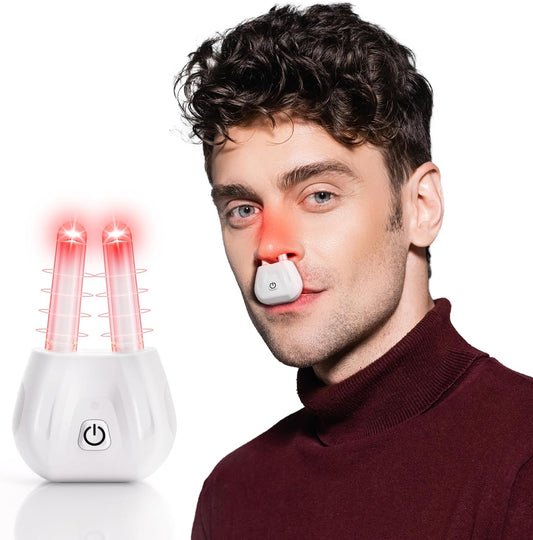 Dispositivo de terapia nasal con luz roja para bienestar respiratori