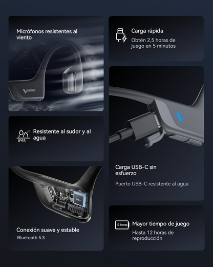 Auriculares Deportivos Sonido 3D de diseño abierto