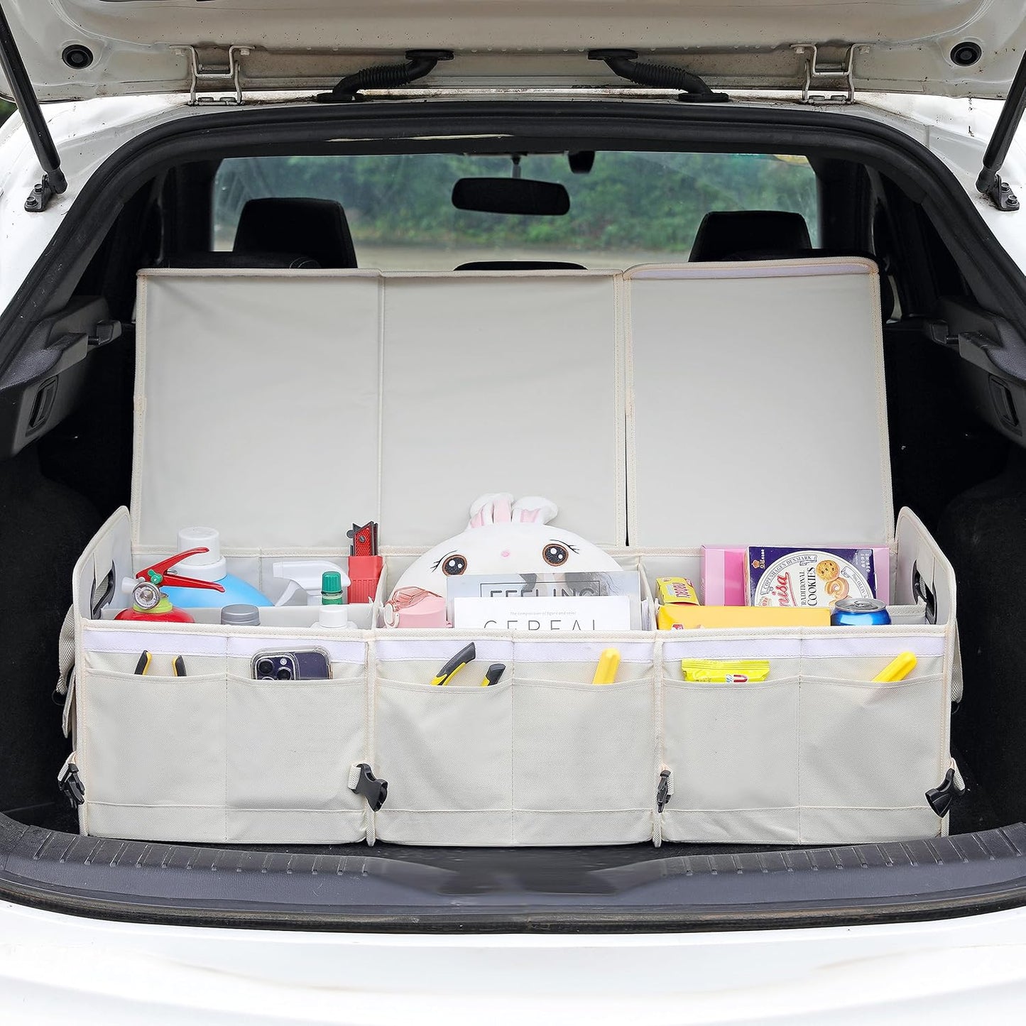 Organizador de maletero plegable y antideslizante de gran capacidad