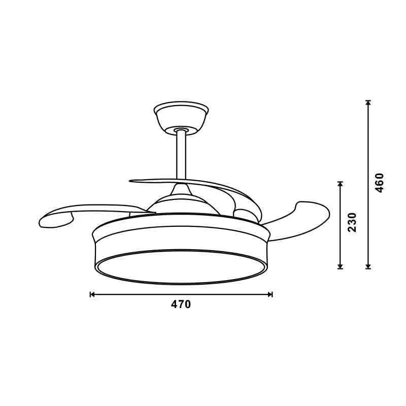 Ventilador de techo silencioso, compacto y con luz LED regulable