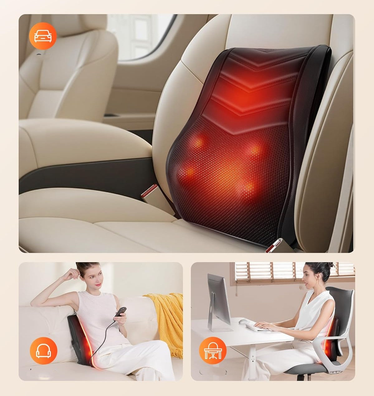 Almohada Masajeadora Shiatsu con Rotación 3D