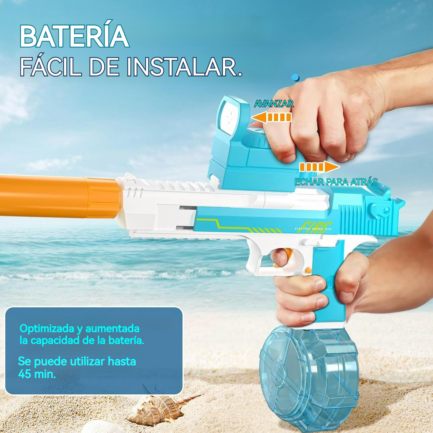 Pistola de agua eléctrica de fuego rápido