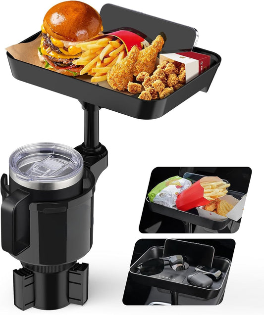 Bandeja de Comida Giratoria con Portavasos para Coche