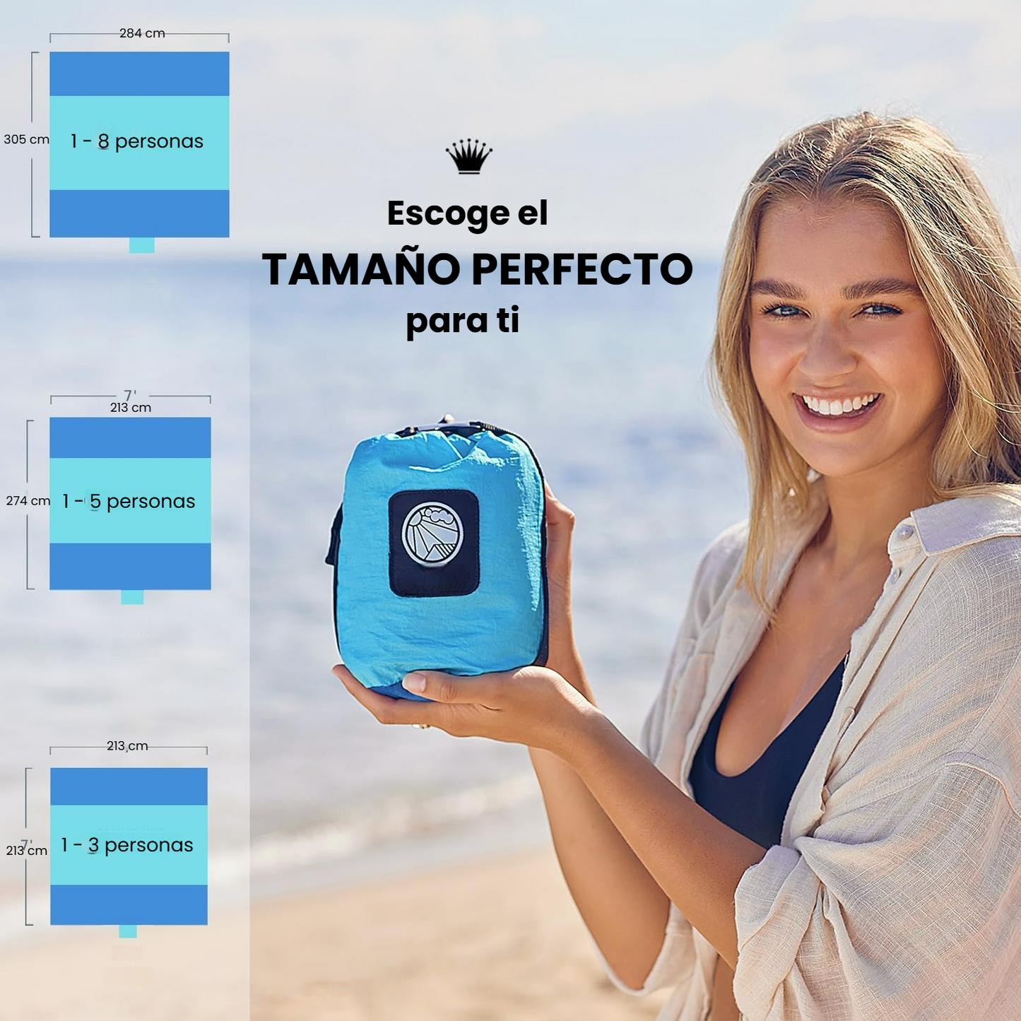 Manta de playa extragrande resistente al agua y a la arena