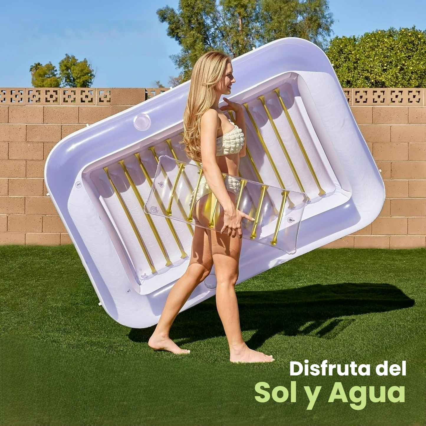 Cama flotante Sol Deluxe – Tu oasis flotante para el verano
