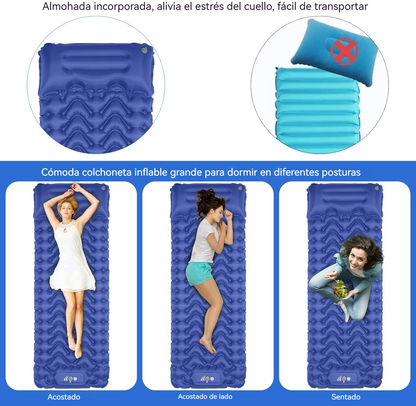 Colchoneta inflable de camping con tecnología de mapeo corporal