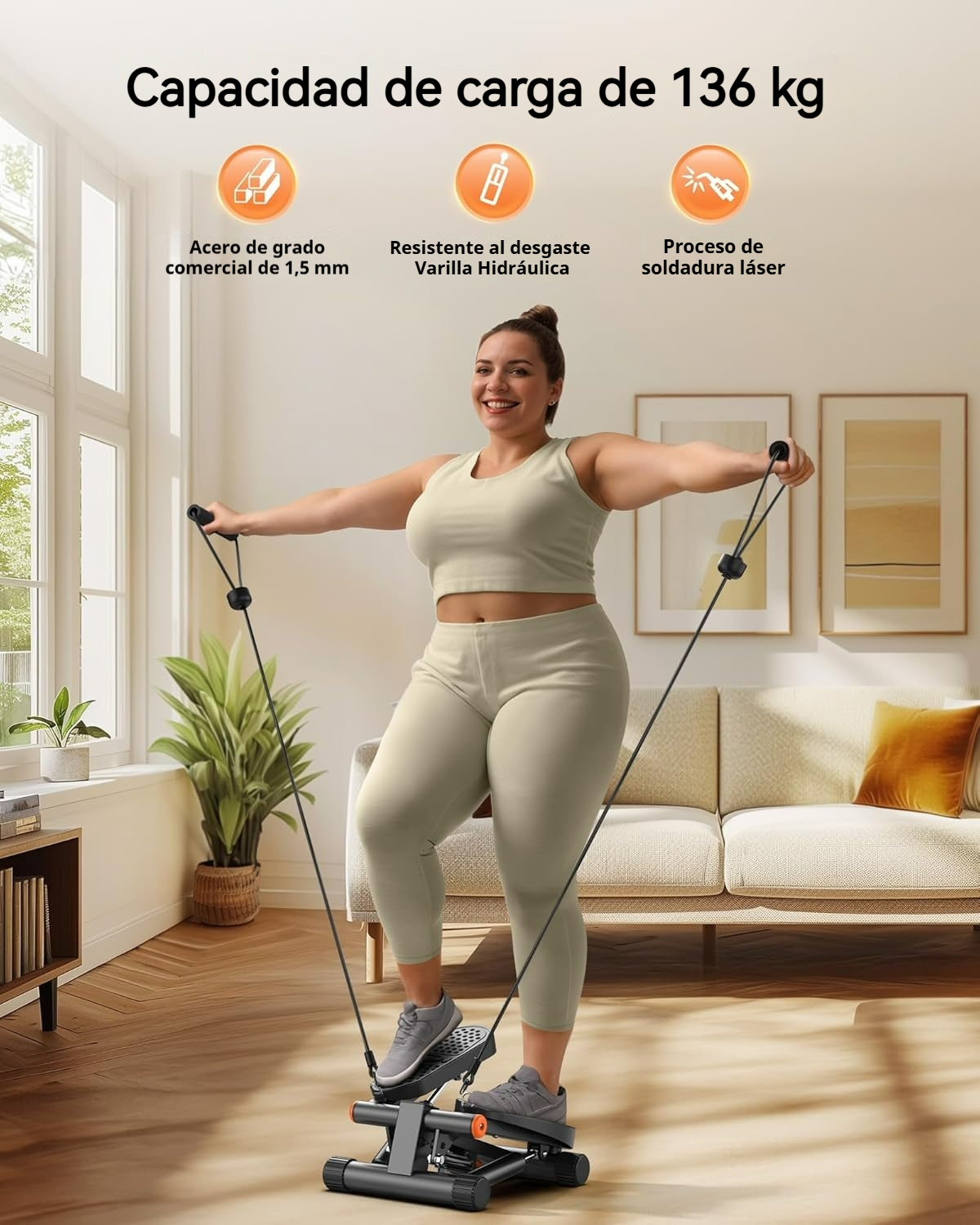 Stepper de entrenamiento compacto con bandas y pantalla LCD