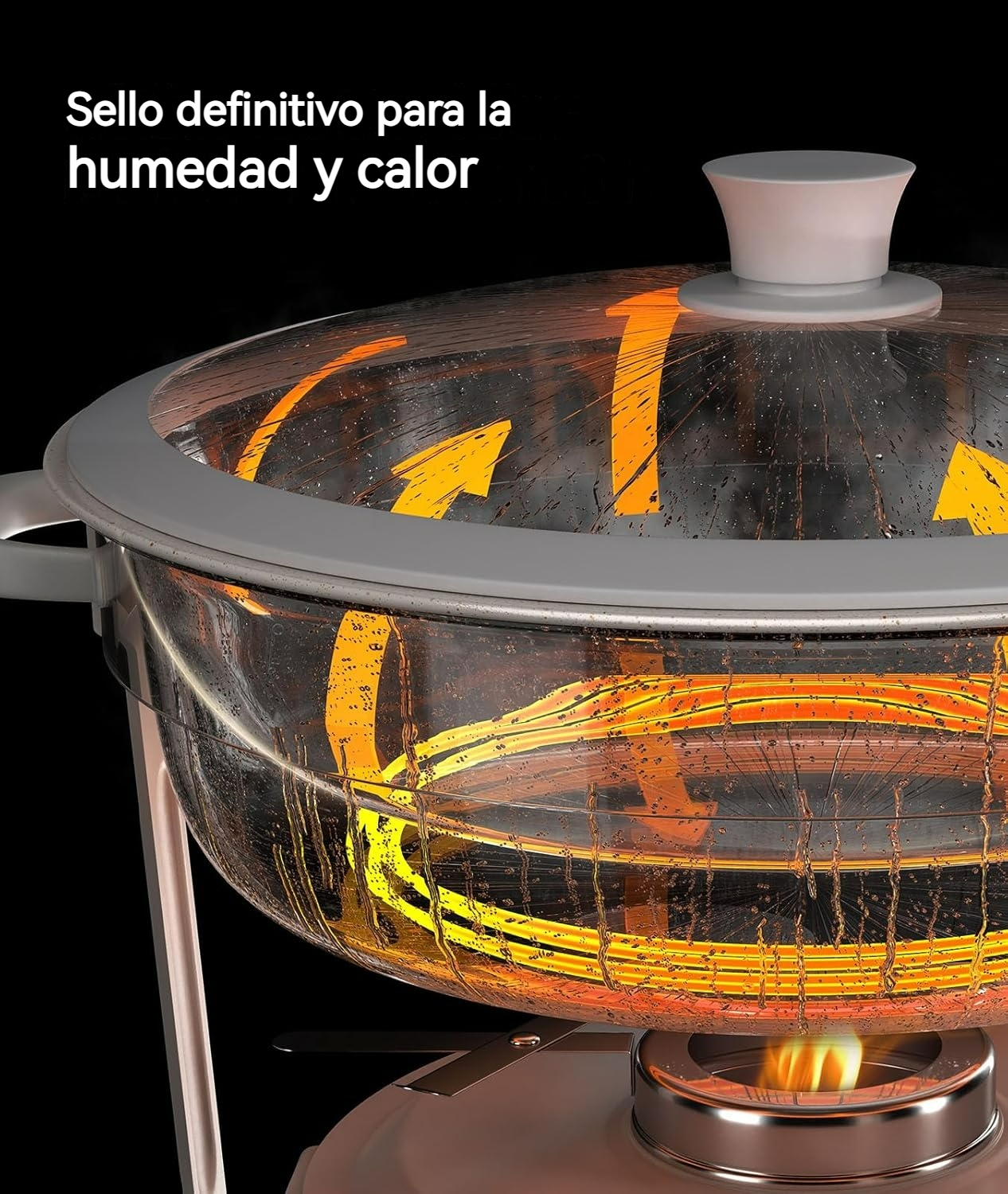 Platos calentadores con revestimiento de maifanita y diseño ecológico elegante x4