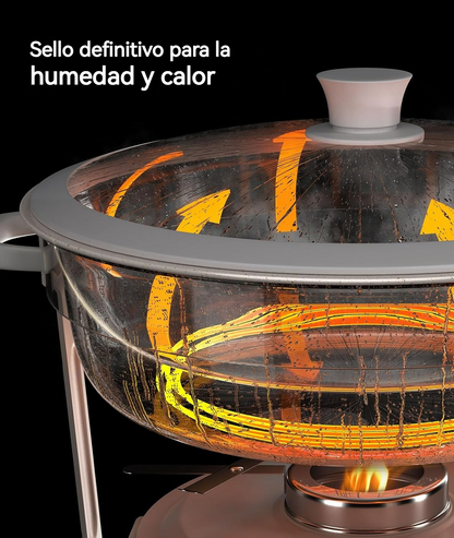 Platos calentadores con revestimiento de maifanita y diseño ecológico elegante x4