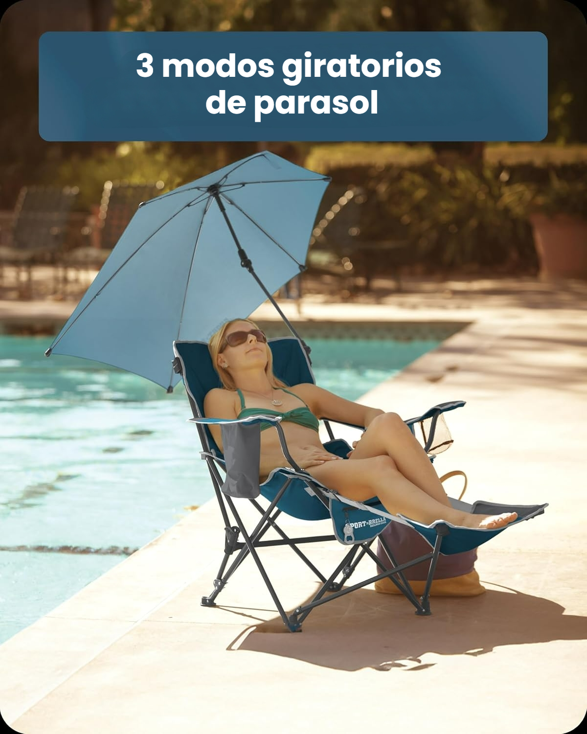 Silla de Playa con Parasol Relax Total - Todo en uno