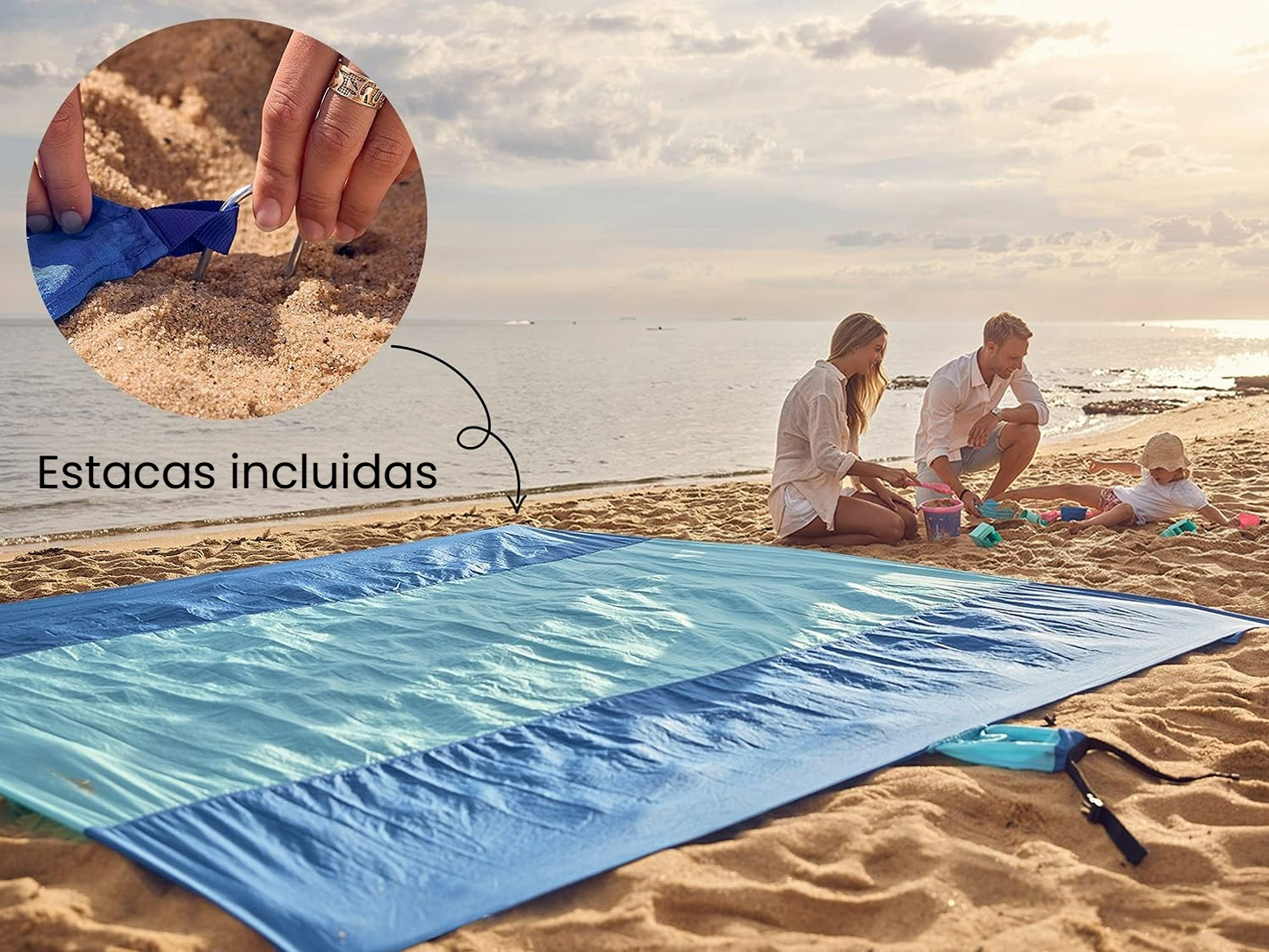 Manta de playa extragrande resistente al agua y a la arena