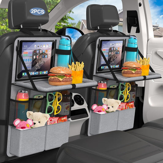 Organizador plegable para asiento trasero de coche con mesa multifunción