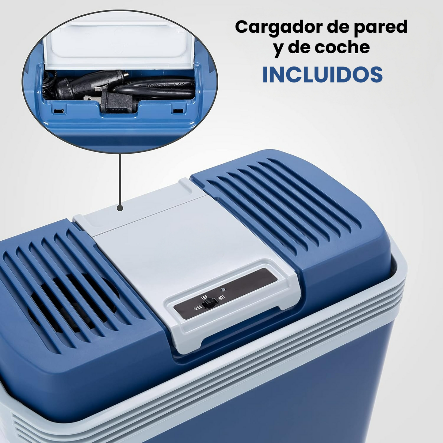 Nevera eléctrica portátil con función de calor y frío para coche y hogar