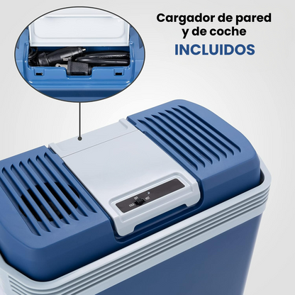 Nevera eléctrica portátil con función de calor y frío para coche y hogar