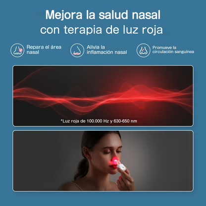 Dispositivo de terapia nasal con luz roja para bienestar respiratori