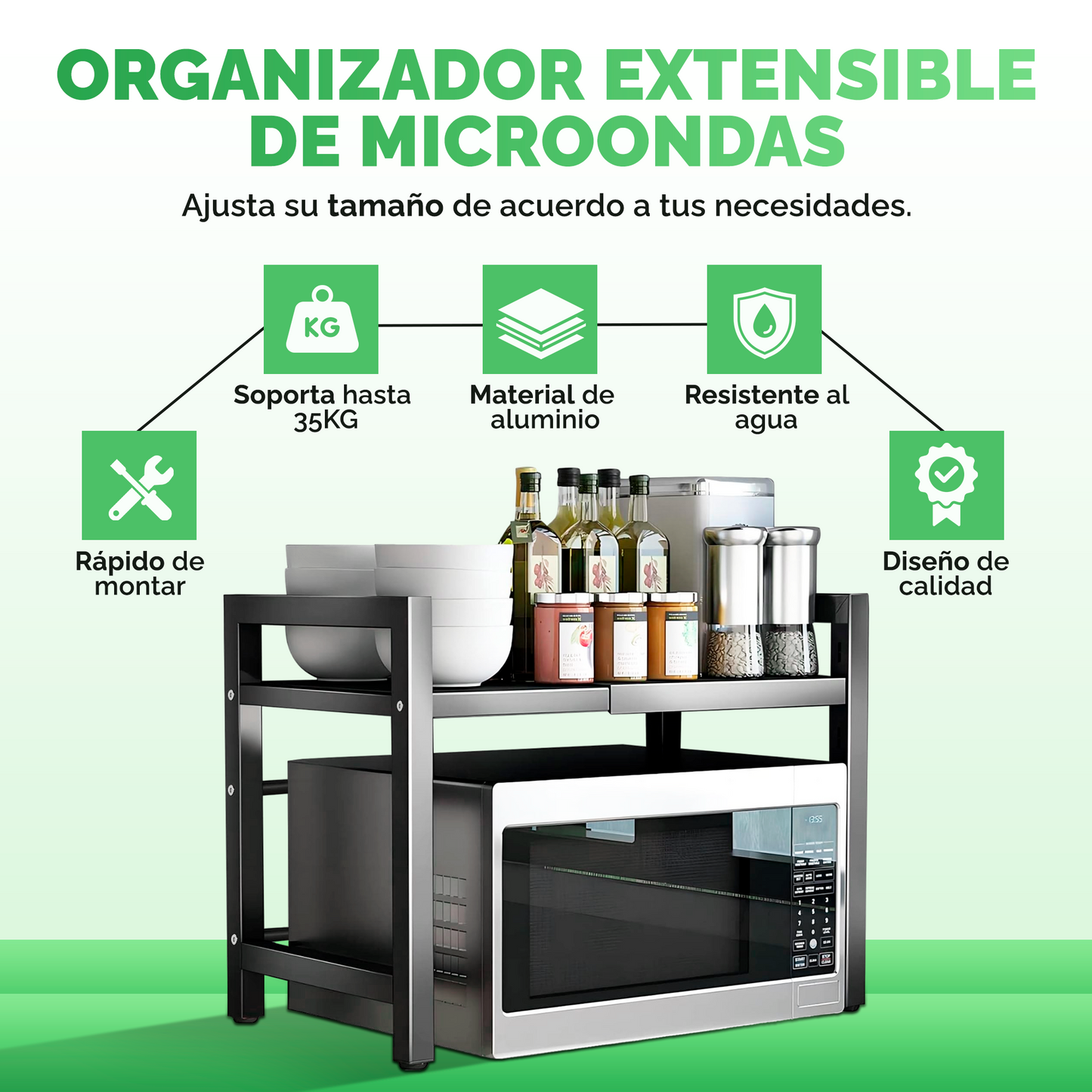 Estante Ajustable Telescópico para Cocina