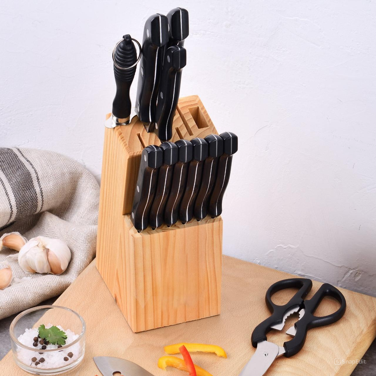 Juego de Cuchillos de Acero Inoxidable - 15 Piezas