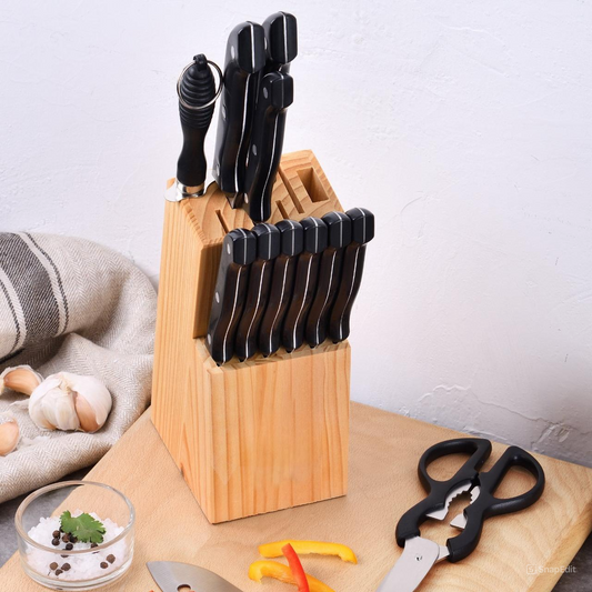 Juego de Cuchillos de Acero Inoxidable - 15 Piezas